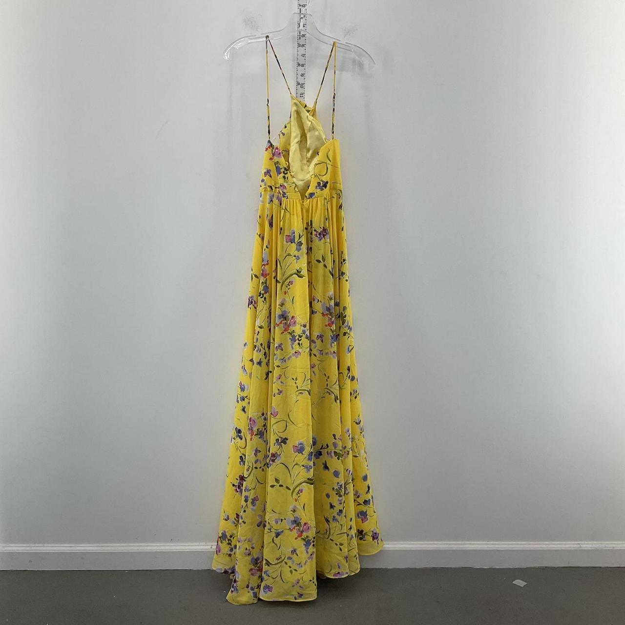 Betsy Adam Women s Yellow Floral Print Slip Maxi