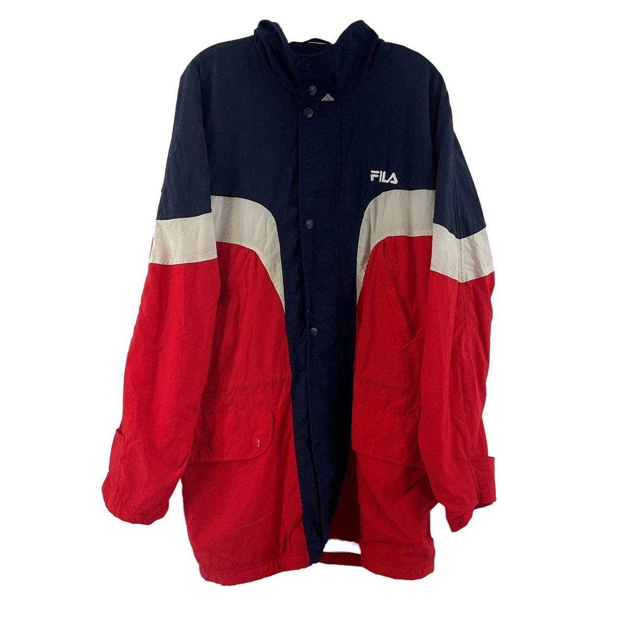 Fila red white and blue windbreaker best sale