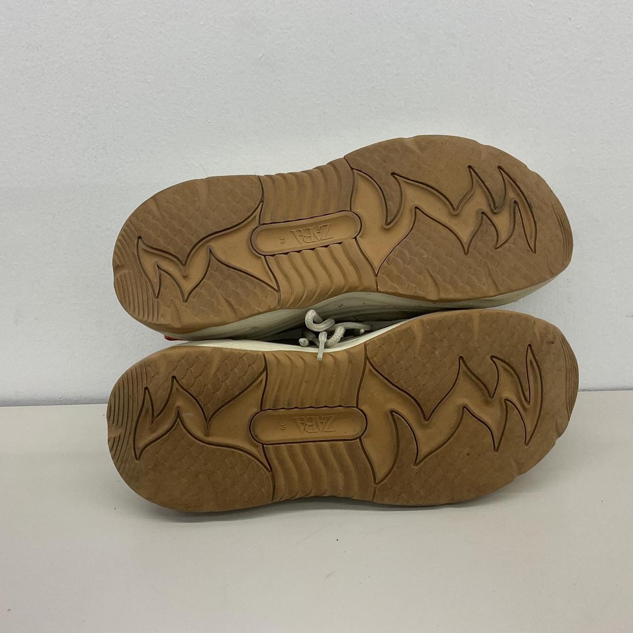 Women's Zara Beige Chunky Athletic Sneakers Size | Depop