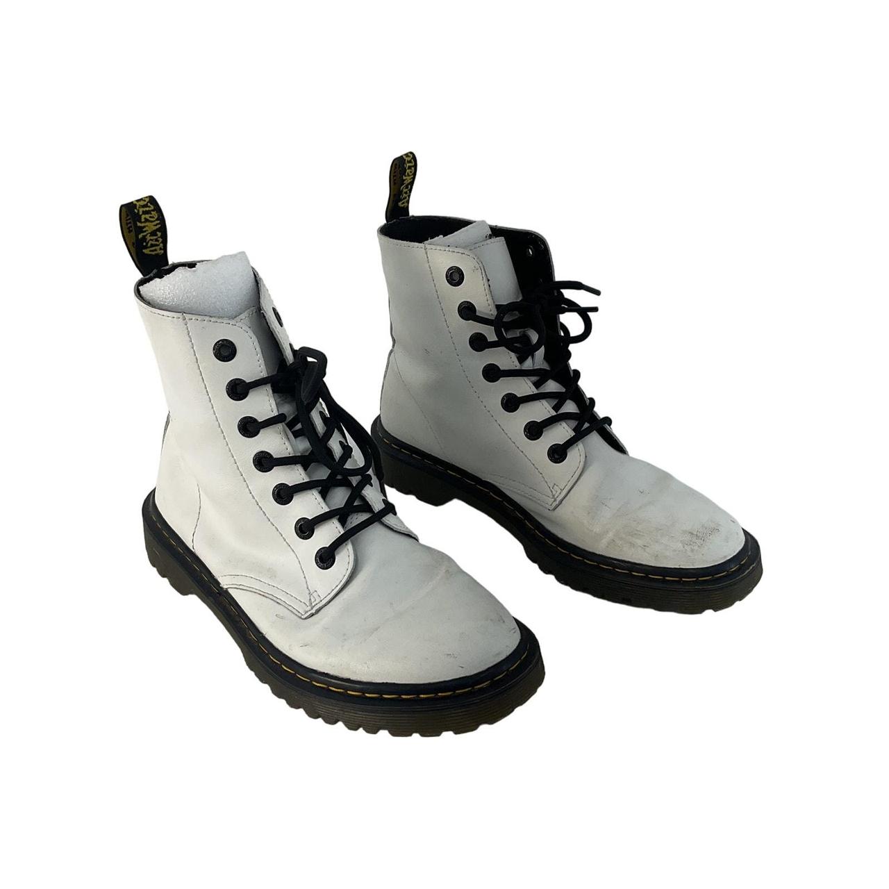 Dr. Martens Luana White Leather Combat Boots Women s. Depop