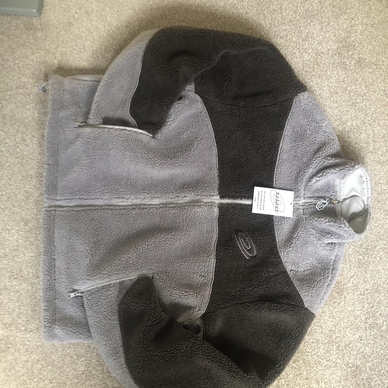 Grey Cozmoz reversible jacket Zip up fleece Open to... - Depop