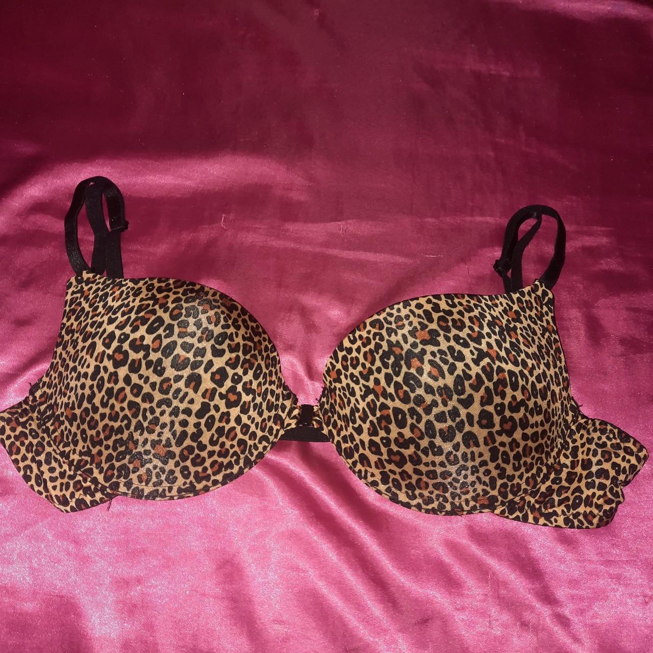 Y2k trashy cheetah print push up bra - Depop