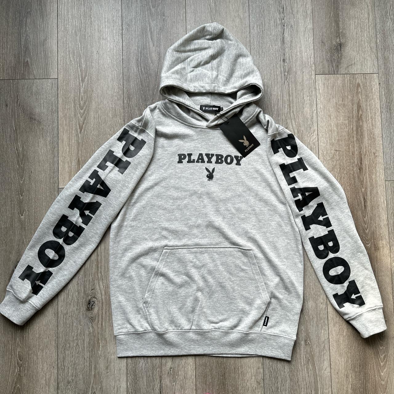 Playboy grey hoodie Brand new with tags Women s size Depop