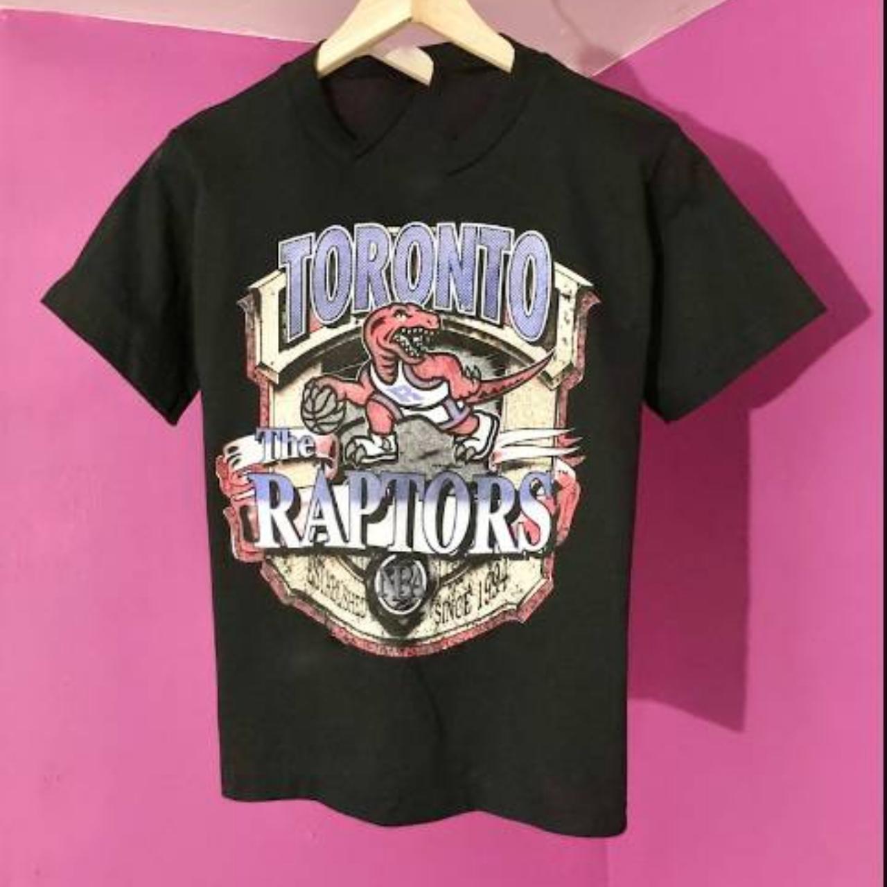 Youth M/M Toronto Raptors Vintage Black T-Shirt Depop