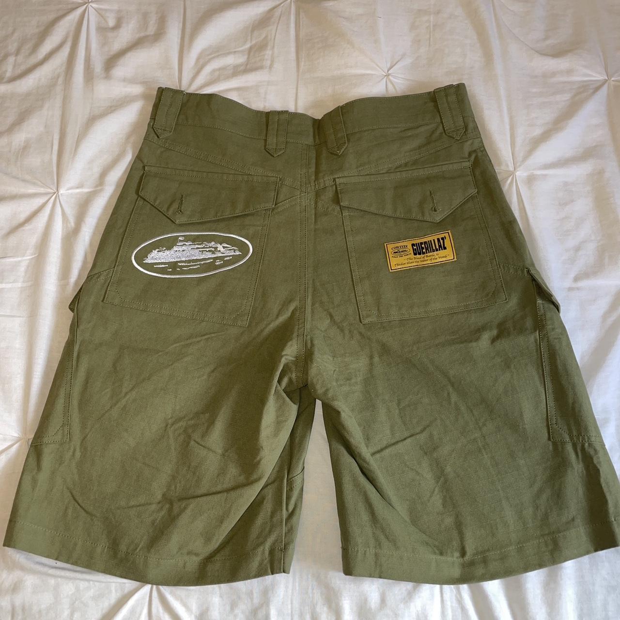 Corteiz CRTZ Storm Khaki Cargo Shorts Green Brand... - Depop