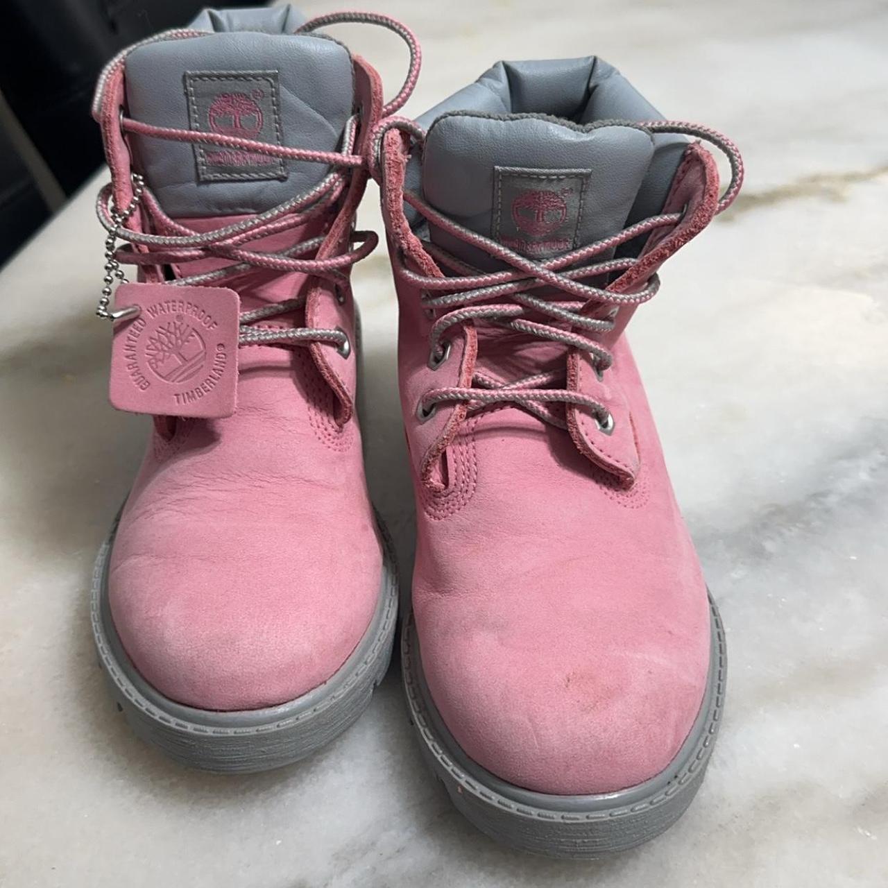 Pink timberlands size on sale 1