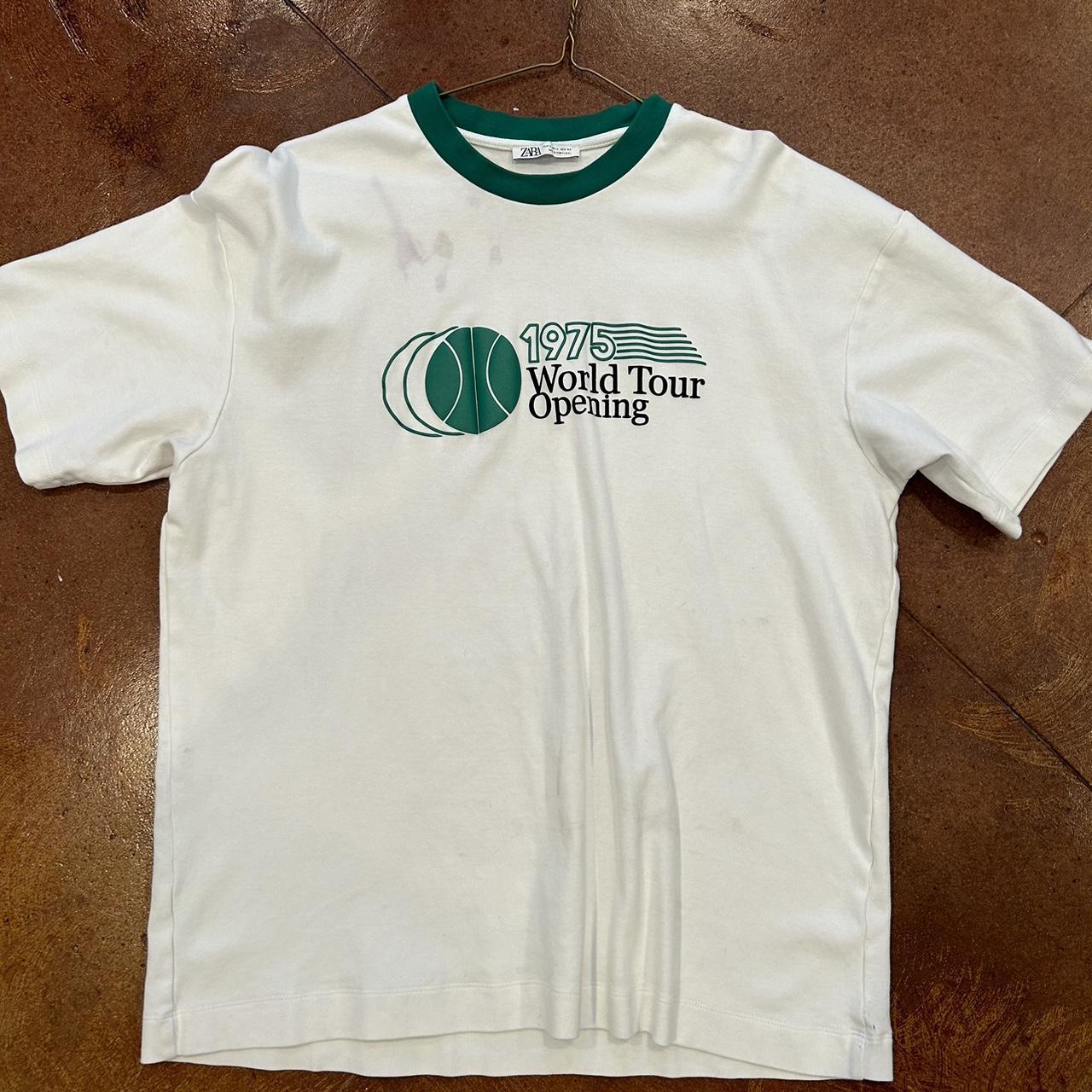 pine green and white shirt