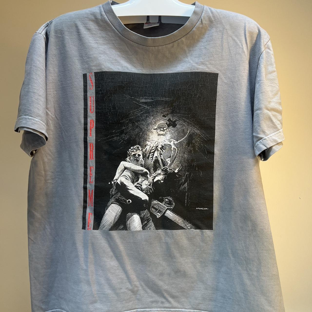 Supreme Texas Chainsaw grey t shirt Excellent | Depop