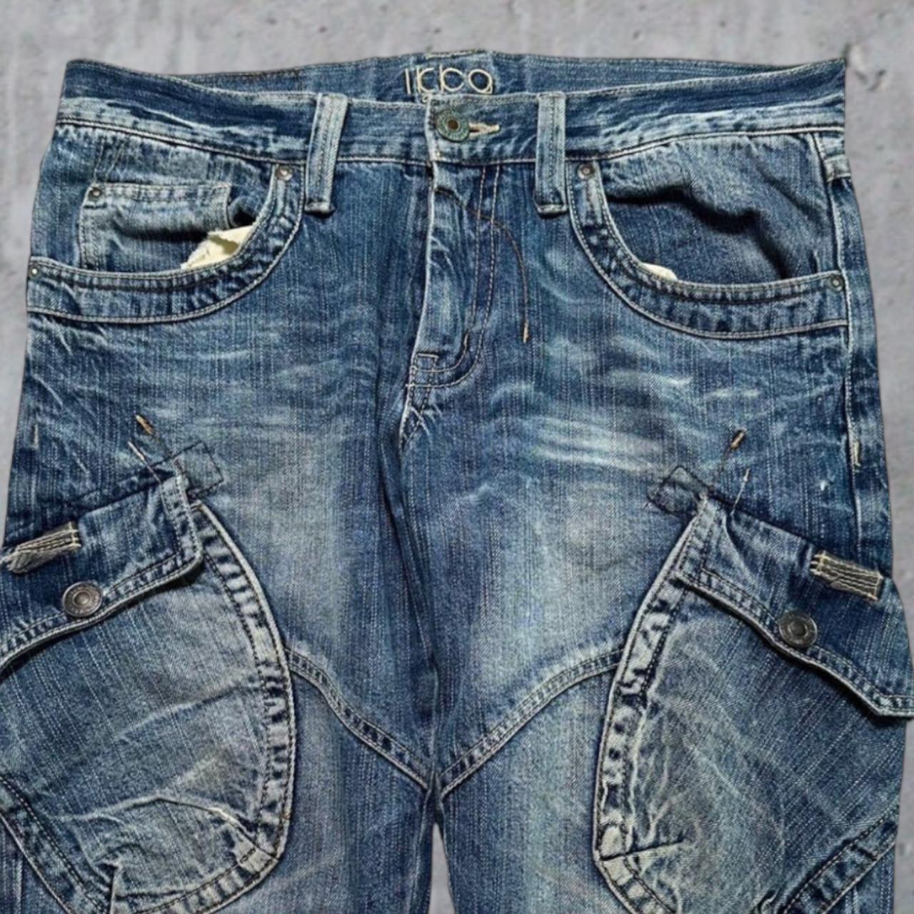 Japanese Archive Flared Cargo Jeans Measurements:... - Depop