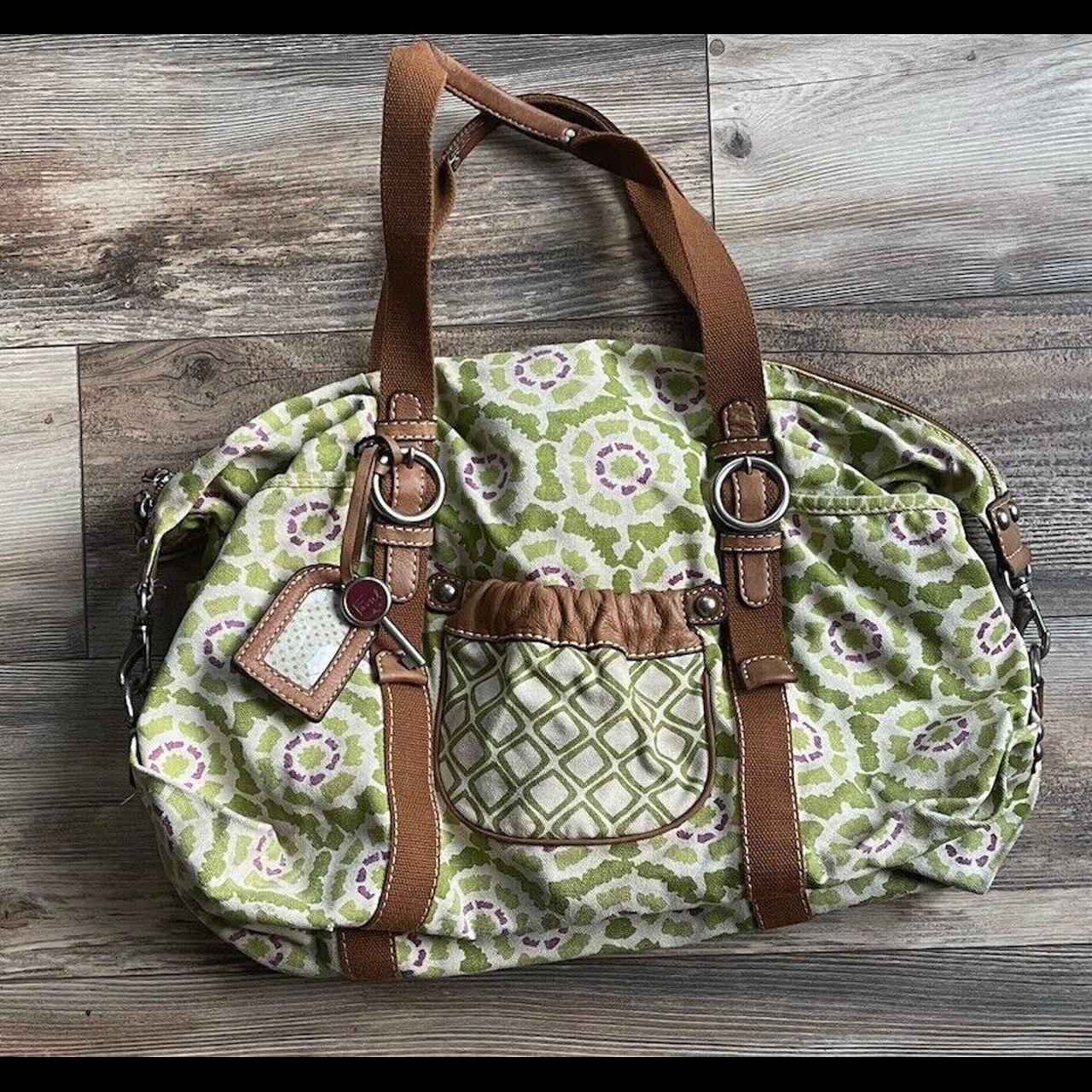 Fossil bag cactus succulent outlets pattern weekender bag RARE