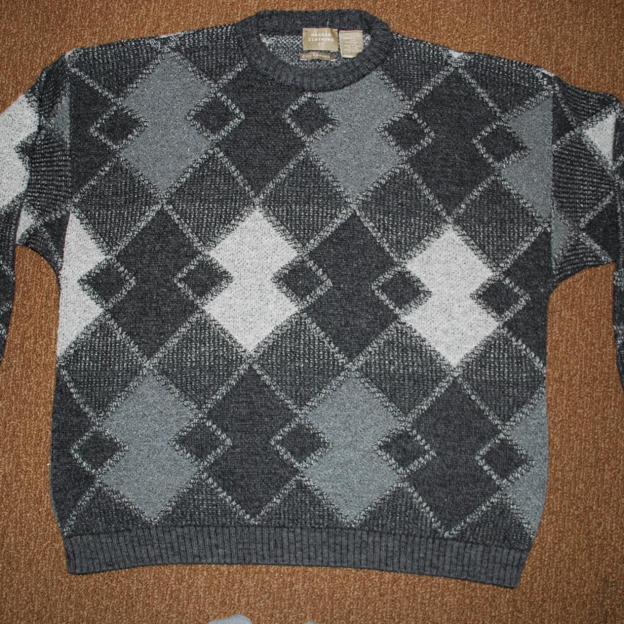 Haggar Vintage Sweater Geometric Knit City Casuals... - Depop