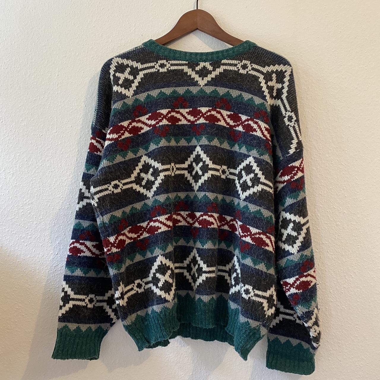 Retro vintage oversized pullover jumper with... - Depop