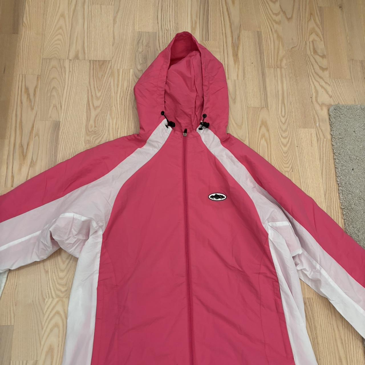 Pink corteiz Windbreaker jacket perfect for the weather | Depop