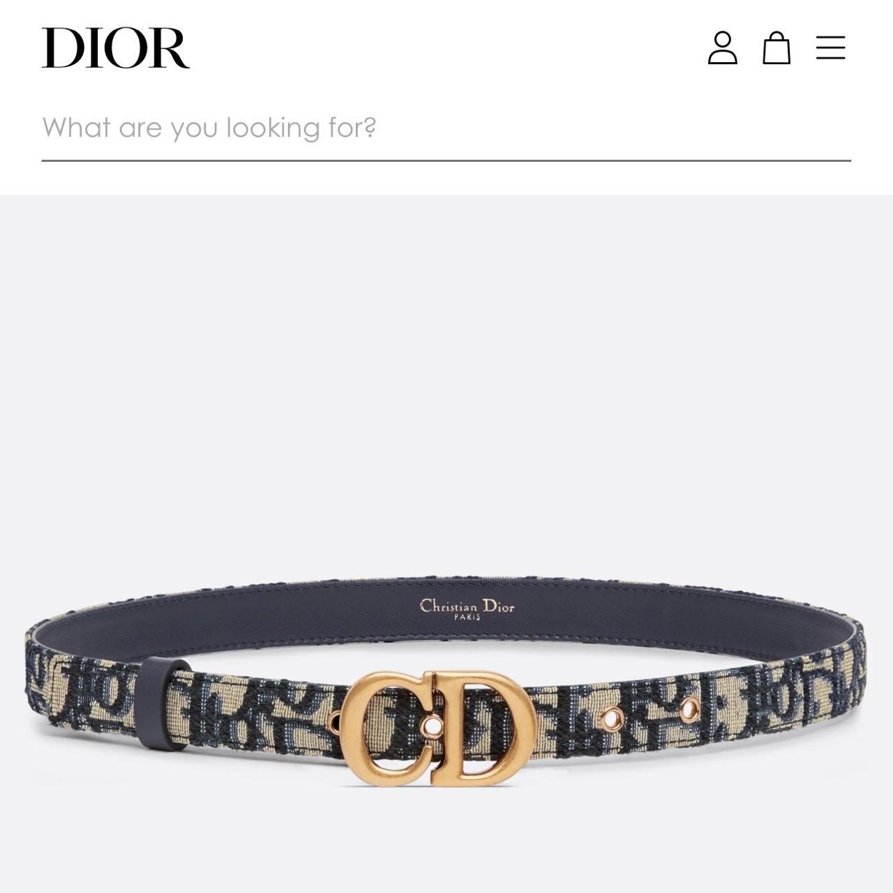 Dior｜BELTS (B0481CBJM 900) Dior Belt 75cm: Refined Leather with Gold Buckle