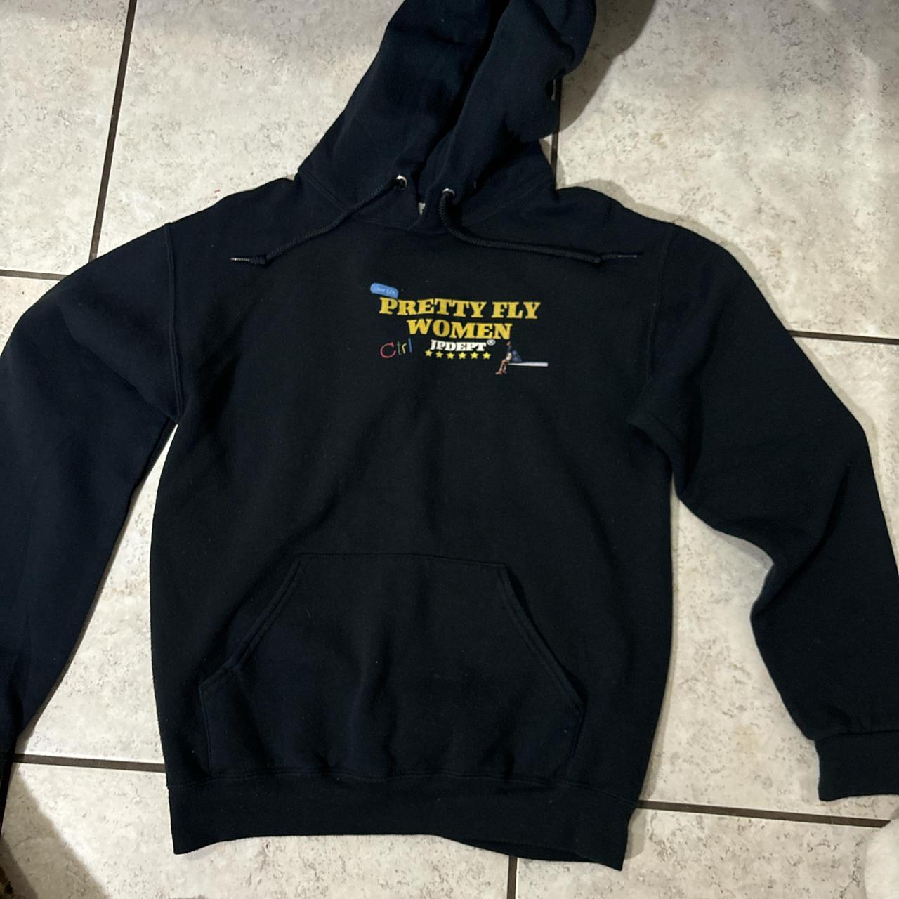 Black hoodie with yellow writing best sale