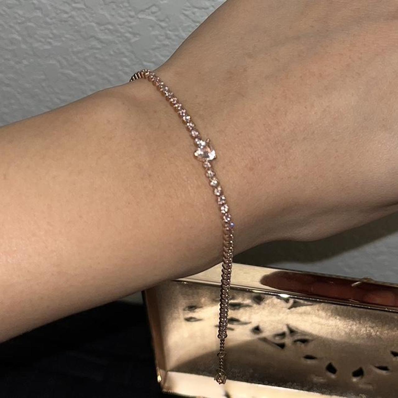 Pandora Tennis Bracelet On Wrist Pandora Sparkling Heart Tennis