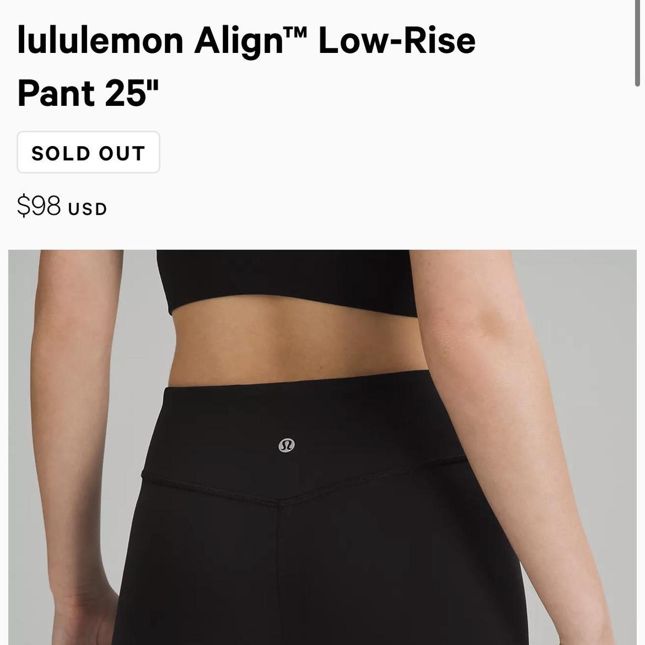 Lululemon low rise align pants in Black size 6. - Depop