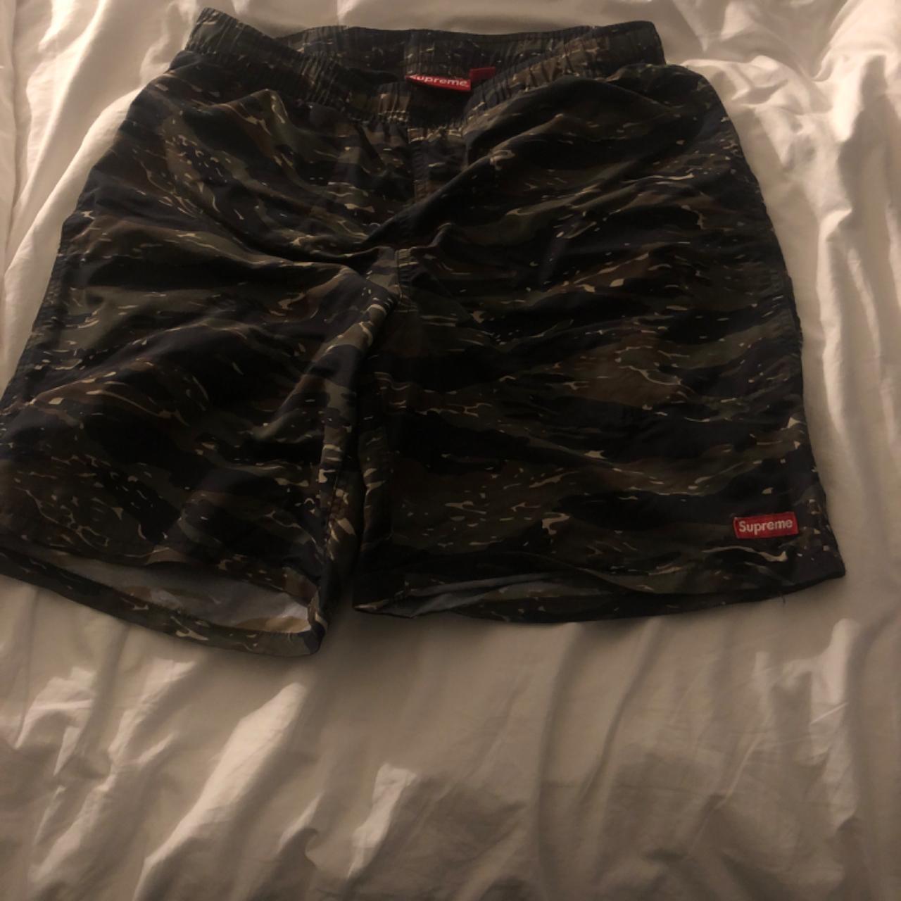 CRAZY SUPREME DOUBLE KNEE JORTS LIGHT WASH - Depop