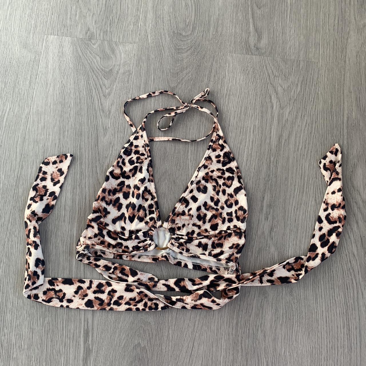 Shein Leopard Print Crop Top Size 6 Xs Good Depop