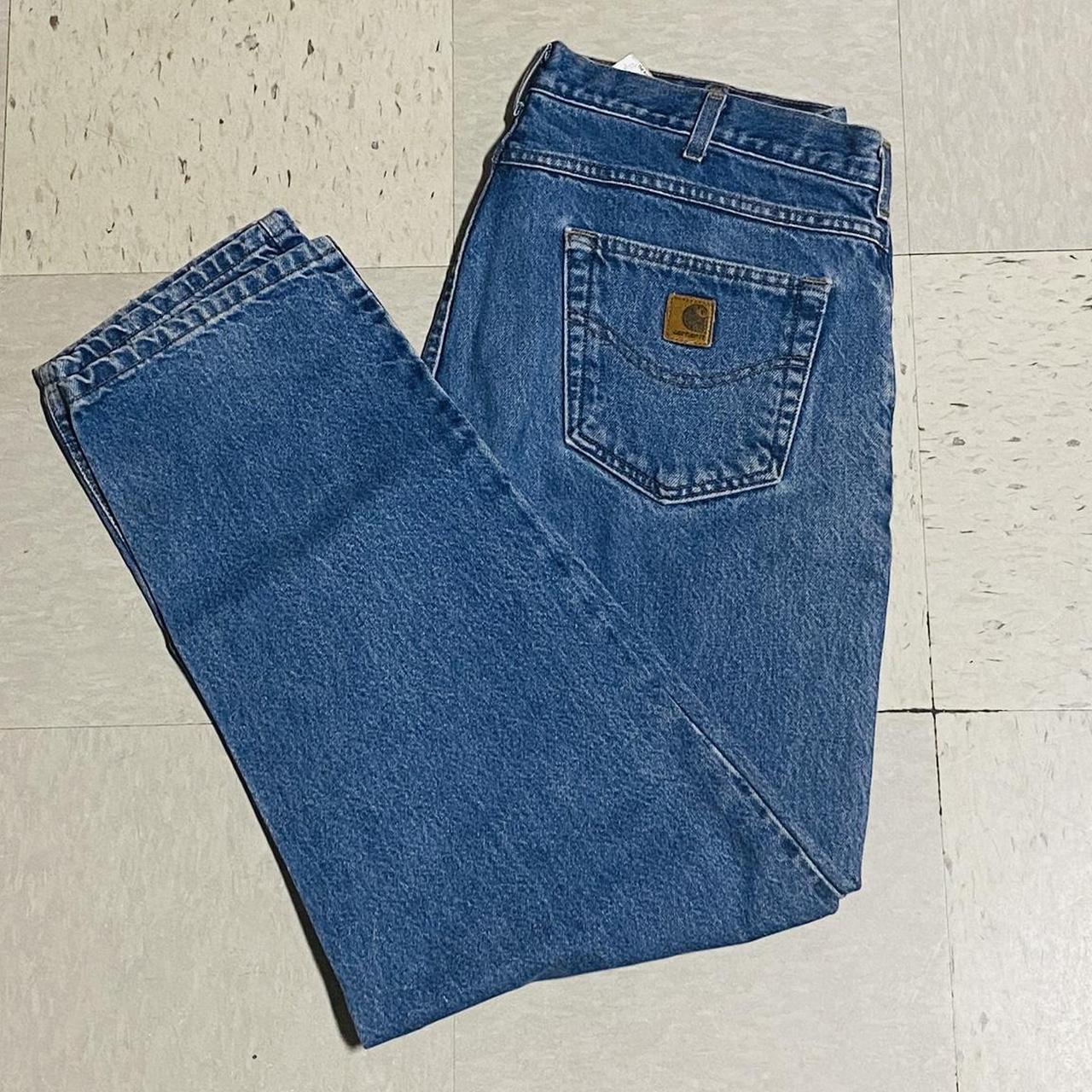 Light blue carhartt jeans really nice and clean... - Depop