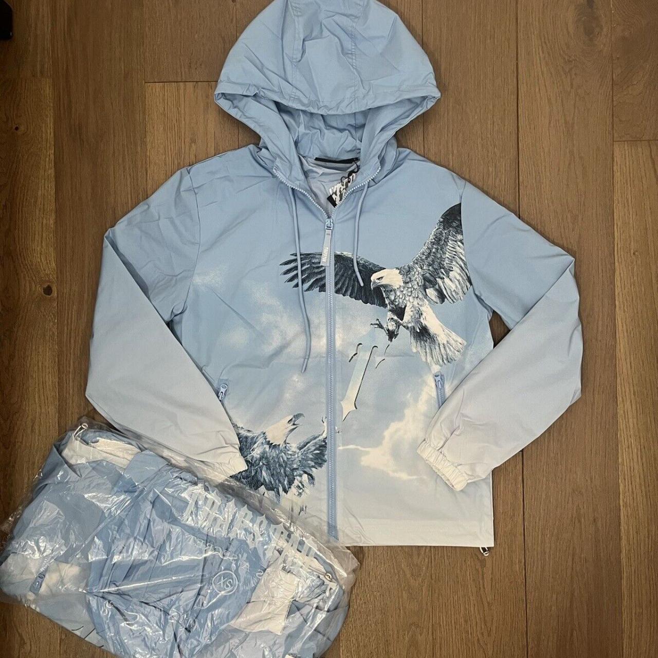 Trapstar Eagle Blue Windbreaker Jacket Mens Size S Depop