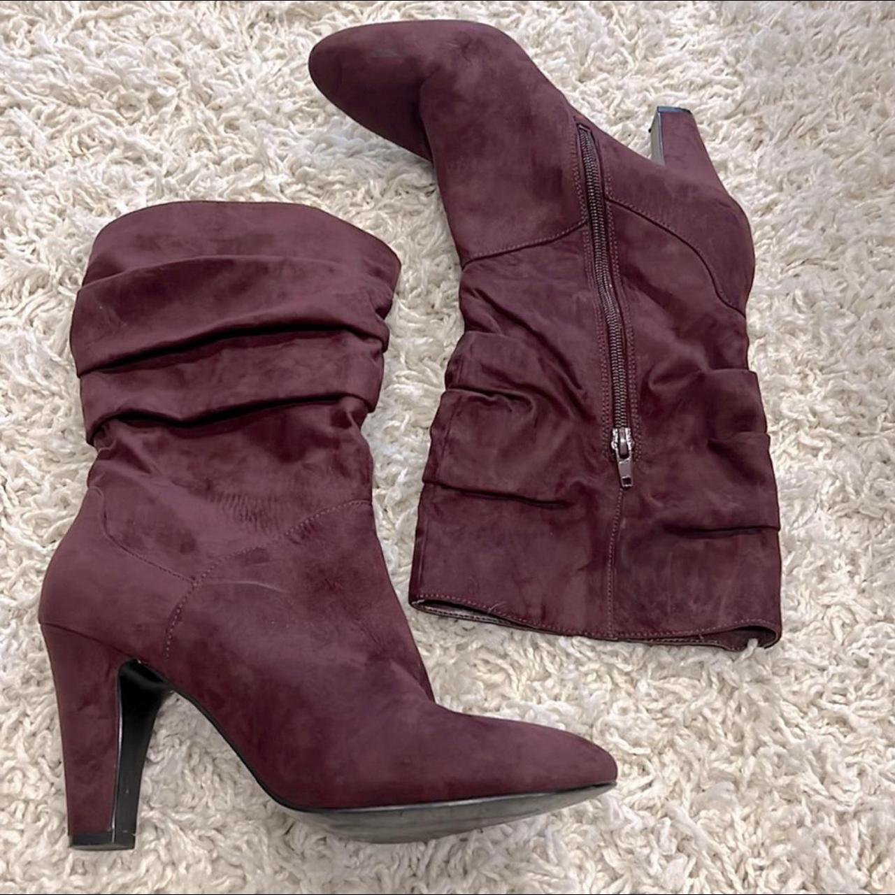 Nine West Burgundy Mid Calf Boots boots burgundy