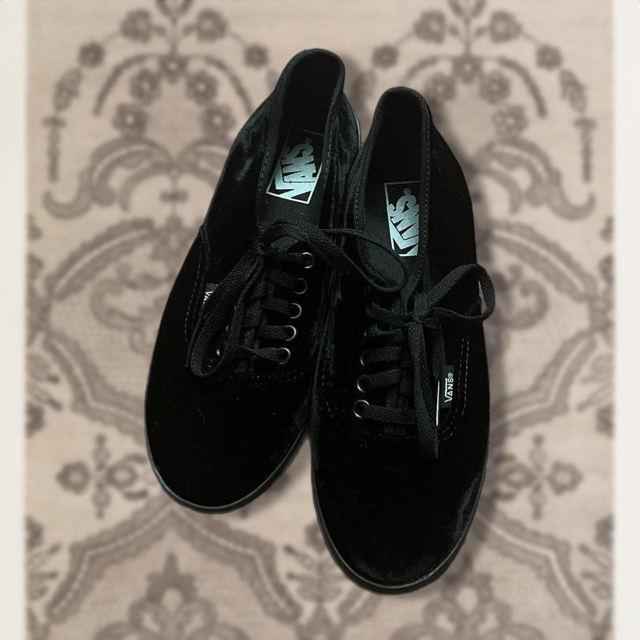 Black velvet vans womens best sale