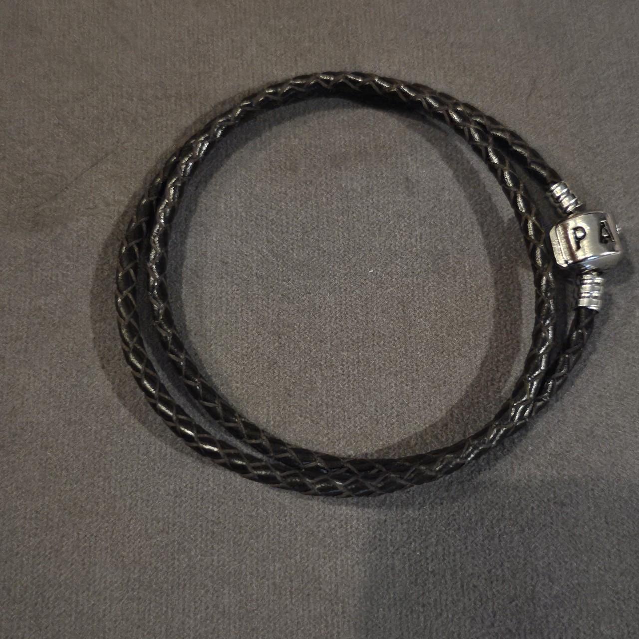 New Pandora Moments Double BLACK Leather Bracelet Depop