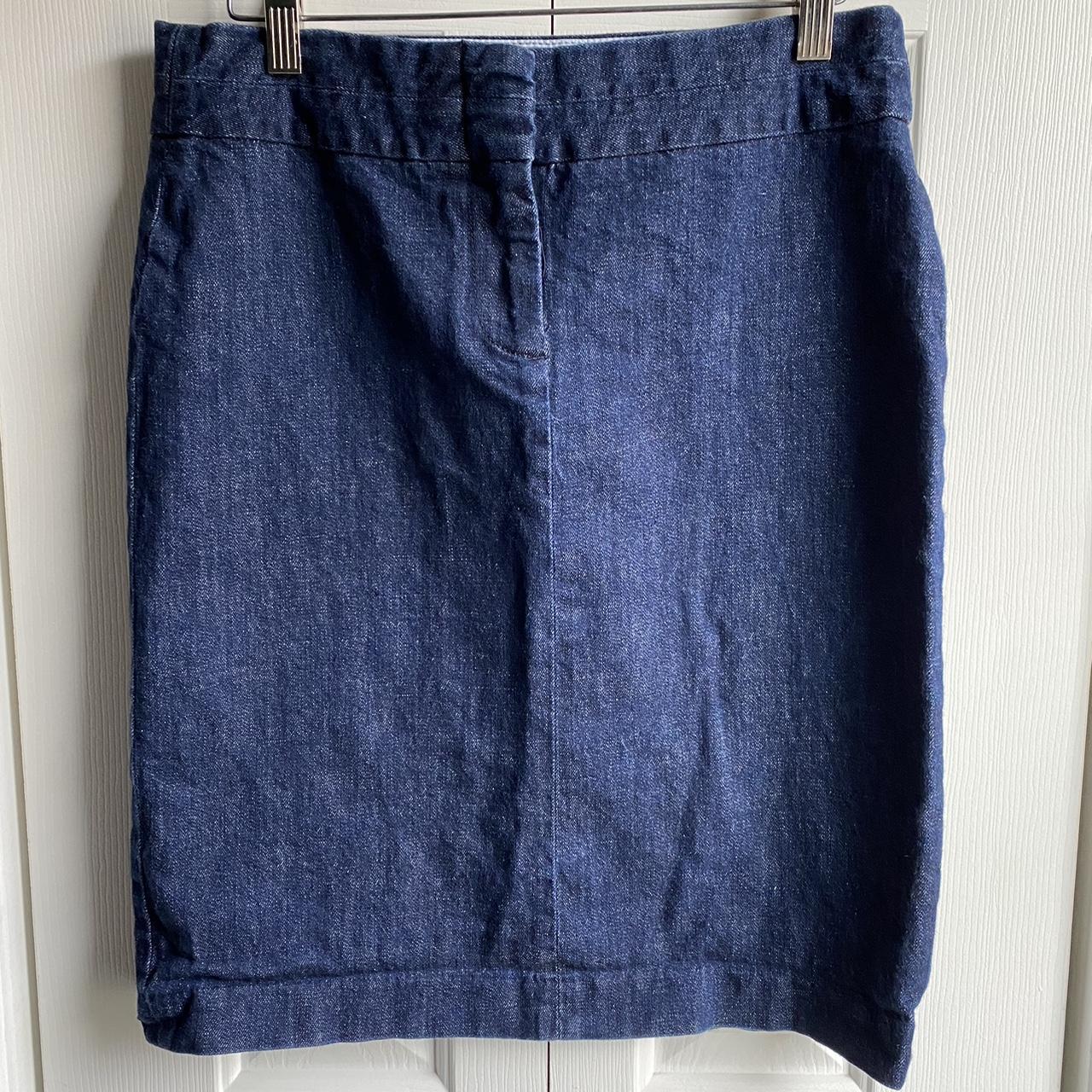 J crew stretch denim pencil skirt best sale