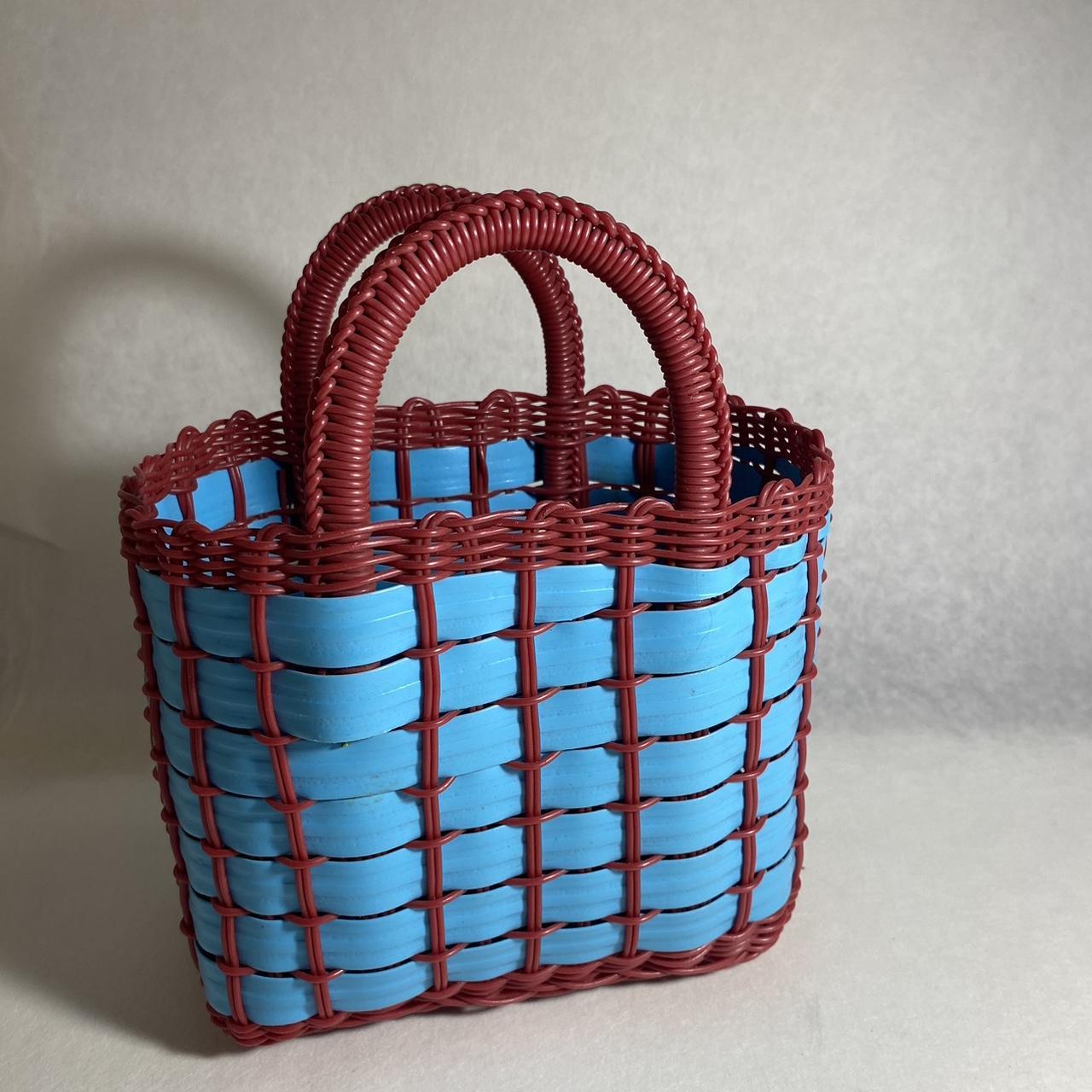 Handmade woven plastic basket purse. Super unique... Depop