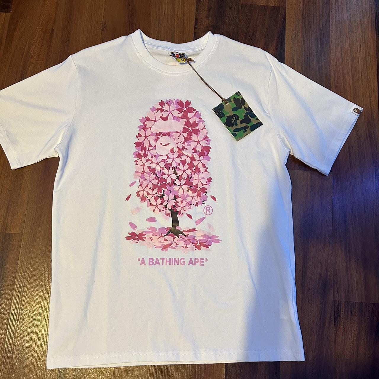 bape sakura tee size~M Brand new never worn if | Depop
