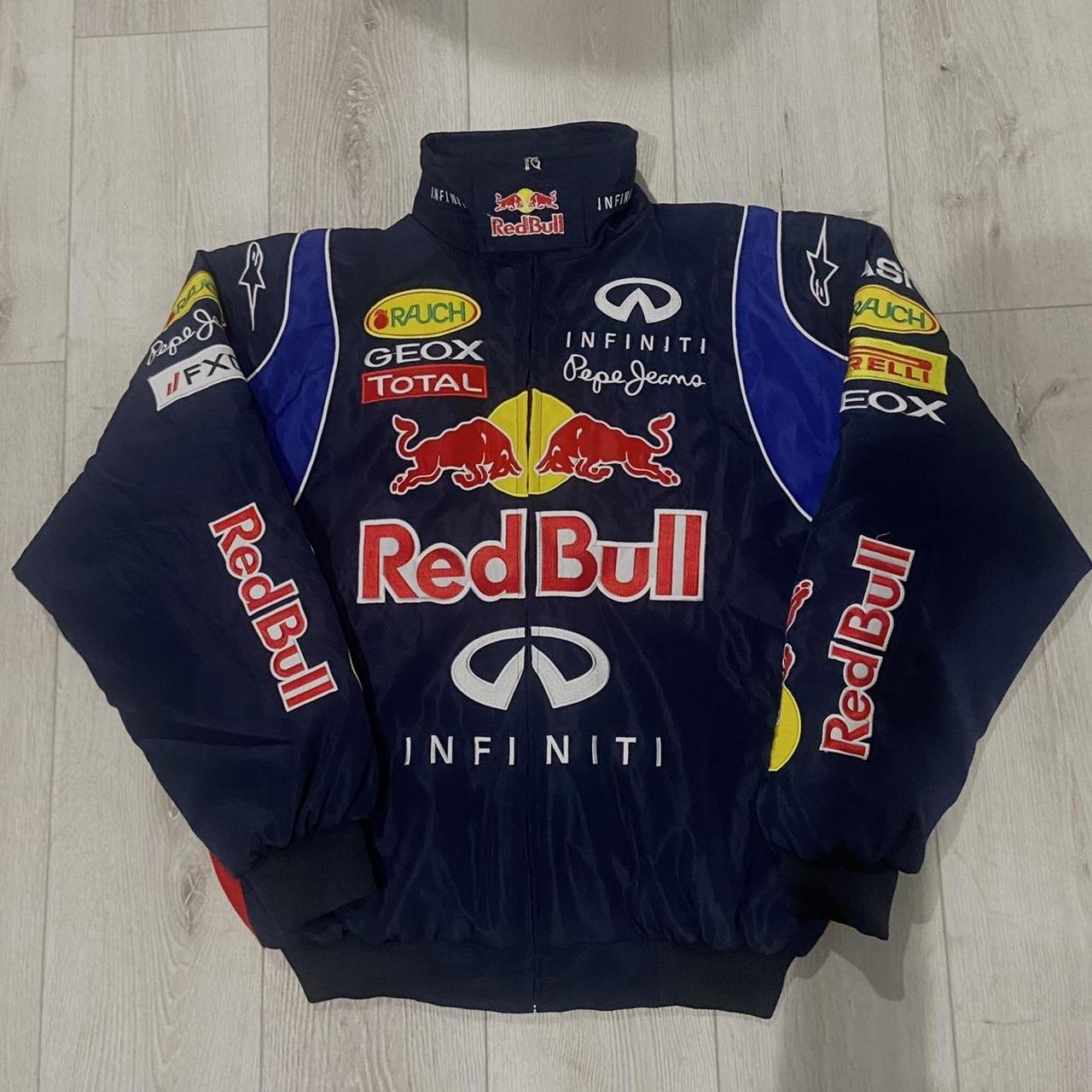 Vintage jacket, Red Bull F1 jacket in black. Size L... - Depop
