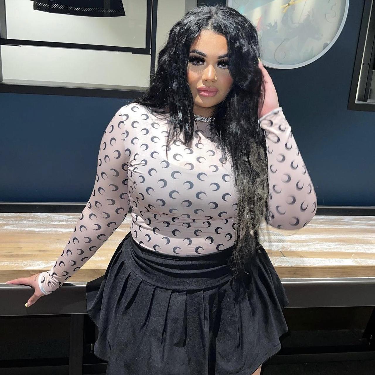 Marine Serre crescent moon top size L worn | Depop