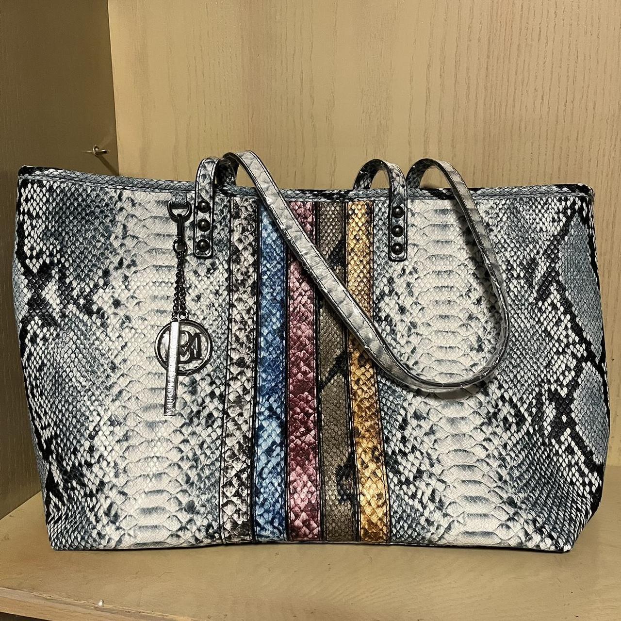 Badgley Mischka Snake Print Tote with. Depop