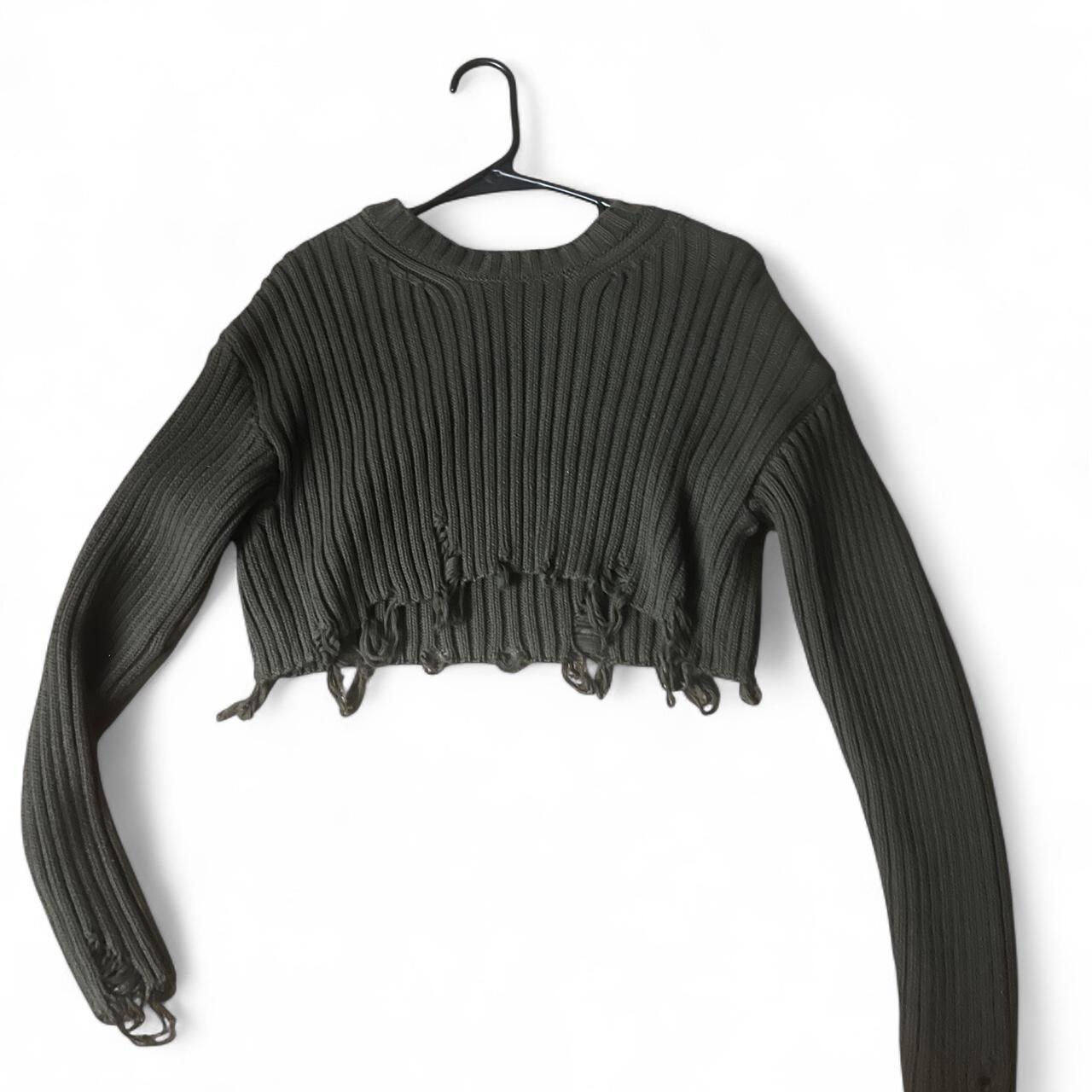 Black Zara cropped sweater #cropped Size Small Depop