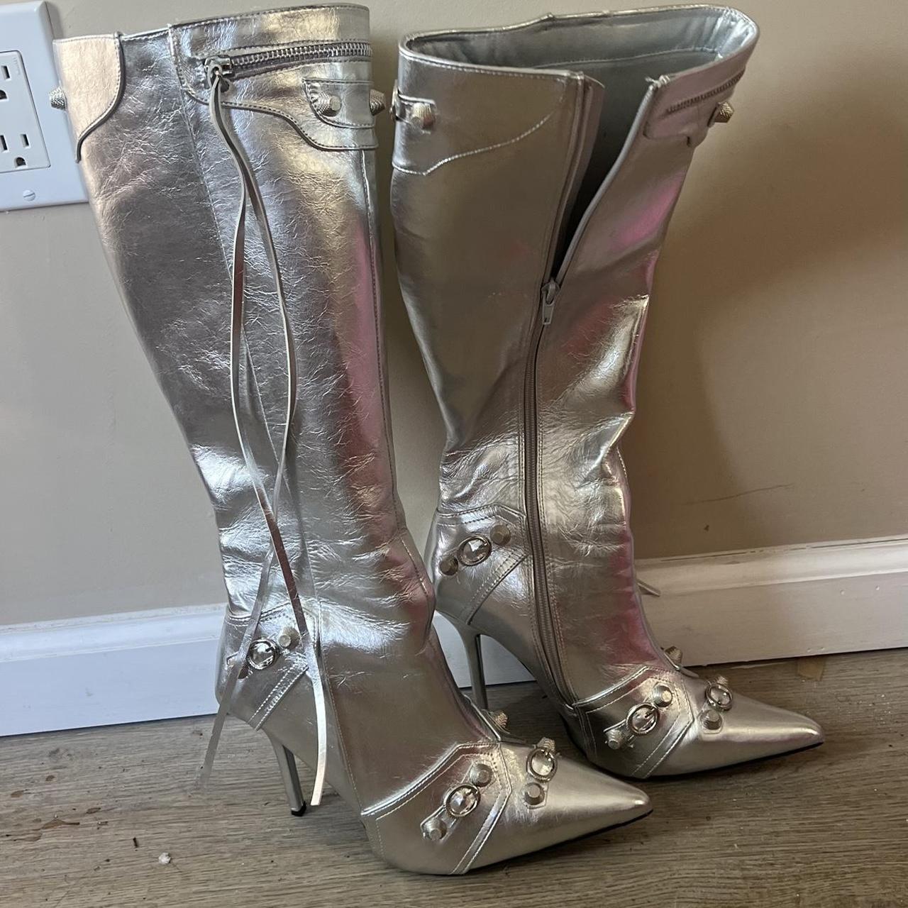 silver boots women