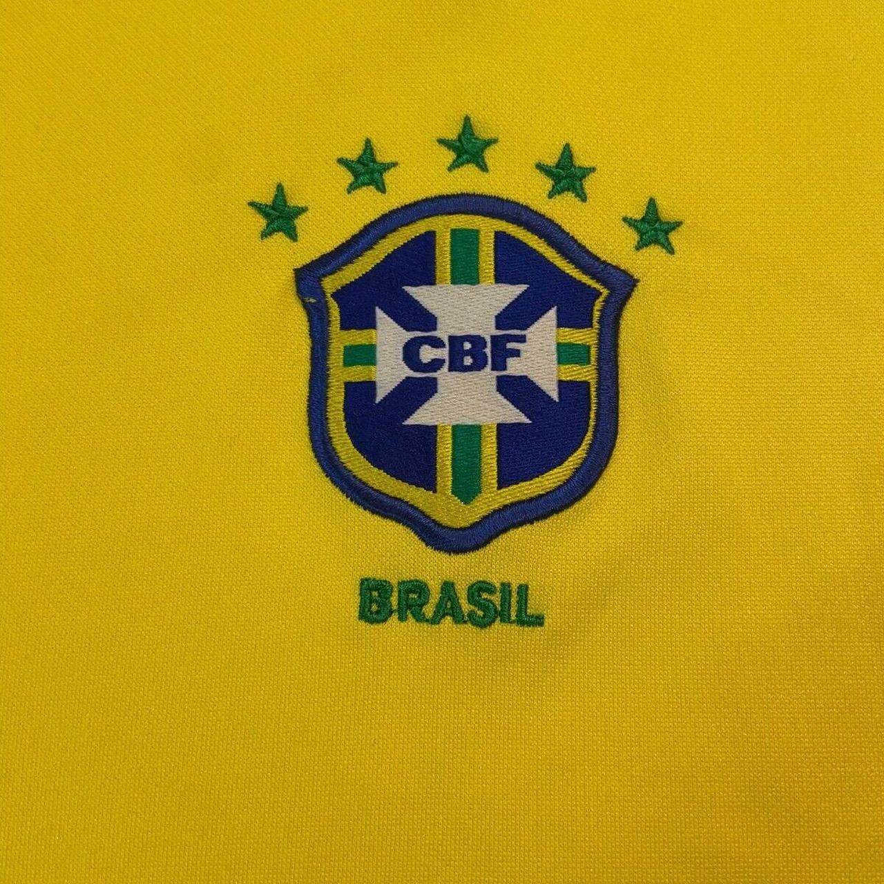 Brazil Home Shirt 2004 Size XL Embroidered Badges... - Depop