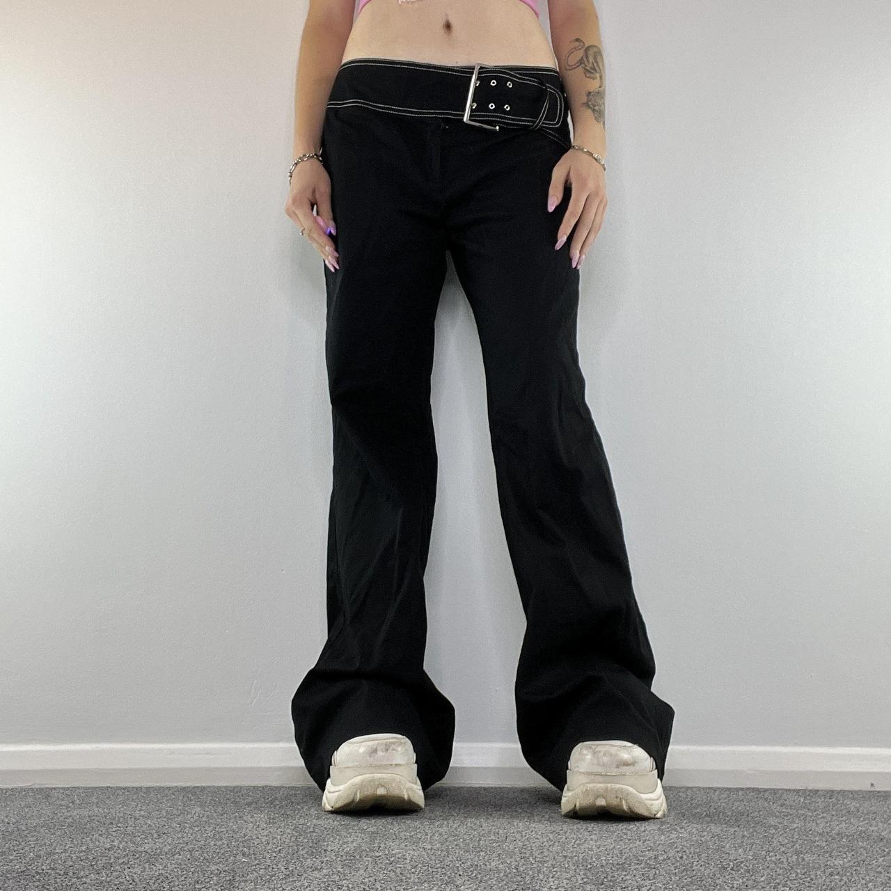 Y2K belted mid rise tailored flares 💋 Size - Depop