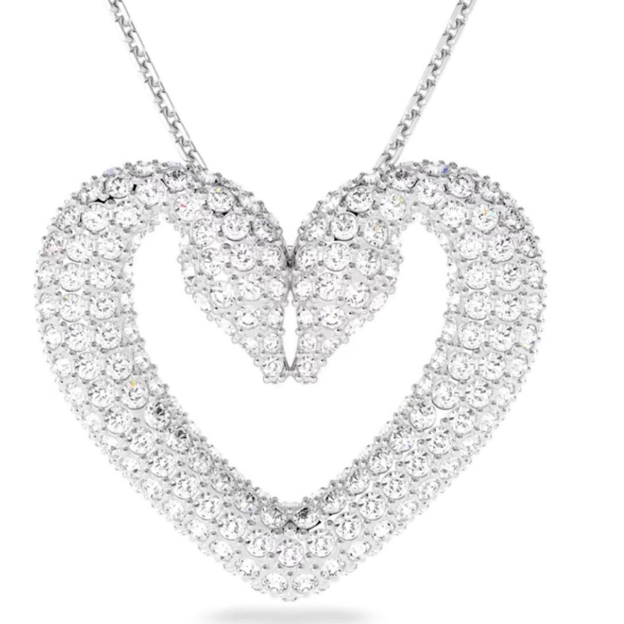 New Swarovski Una pendant Heart, Large, White,... Depop