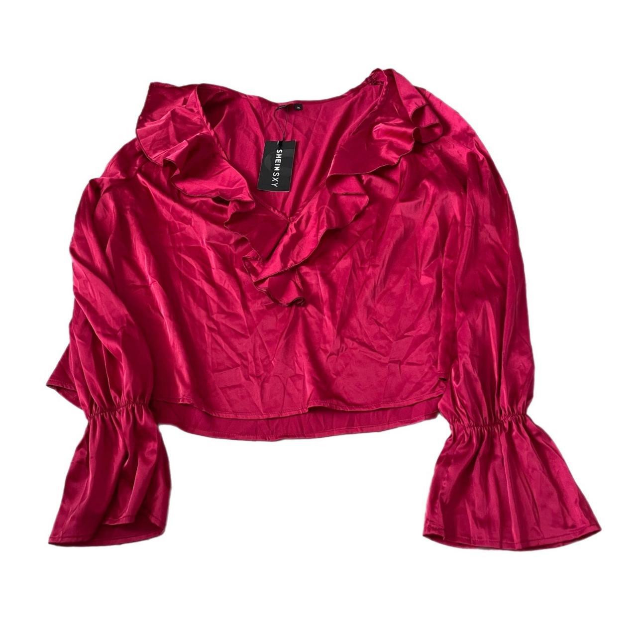 shein red blouse