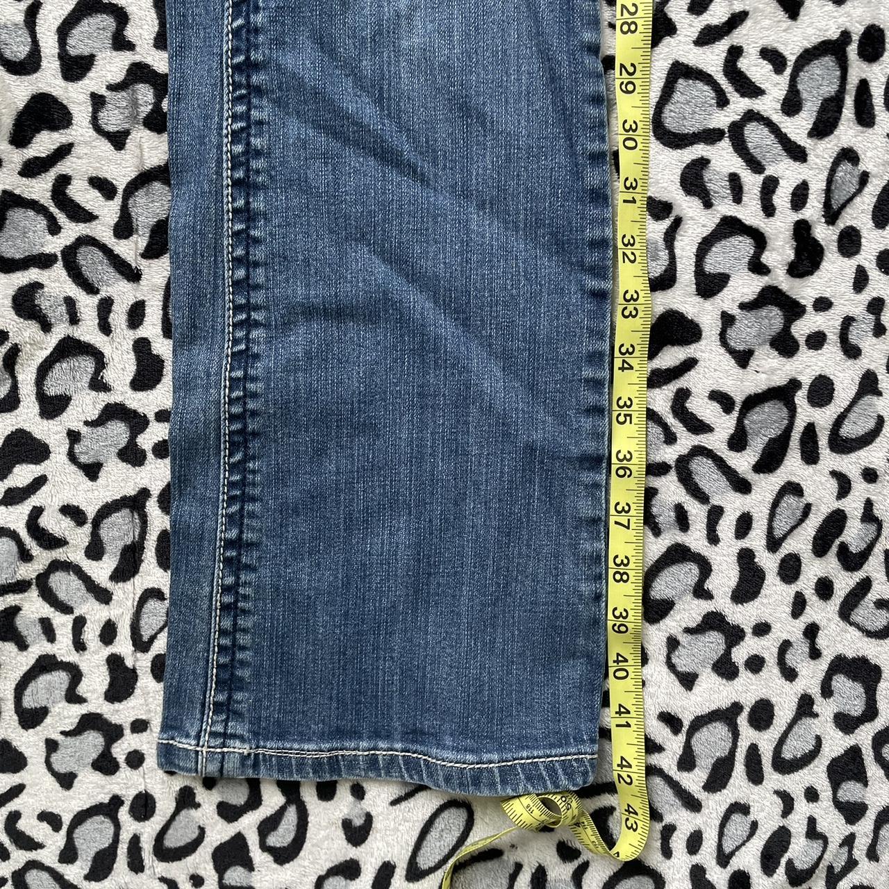 vintage low rise bedazzled cross flare jeans... - Depop