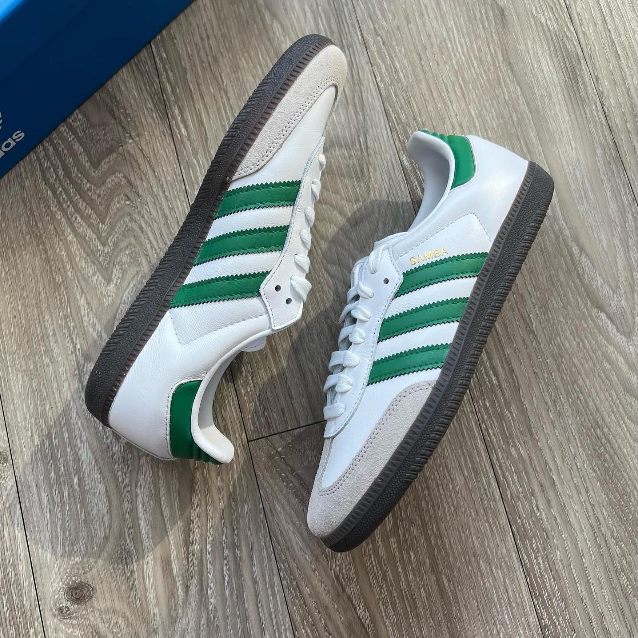 Adidas Samba OG “ Green Stripe “ Women Size... - Depop