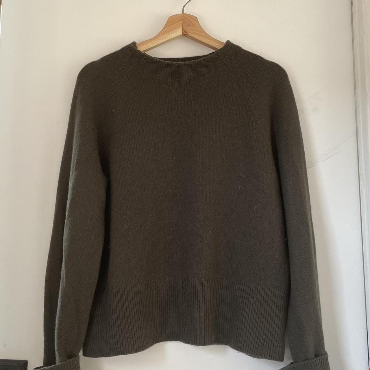 Beautiful Vince Oversized Olive Green Sweater - Depop