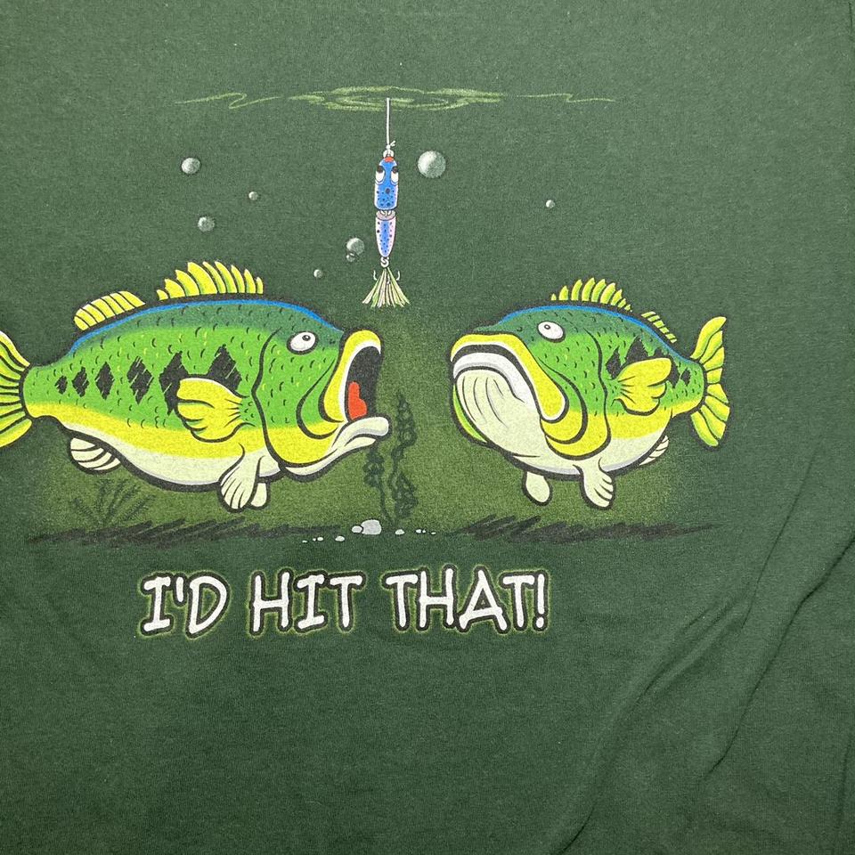 Reel em in. Bass Pro Shops fishing shirt in green. - Depop