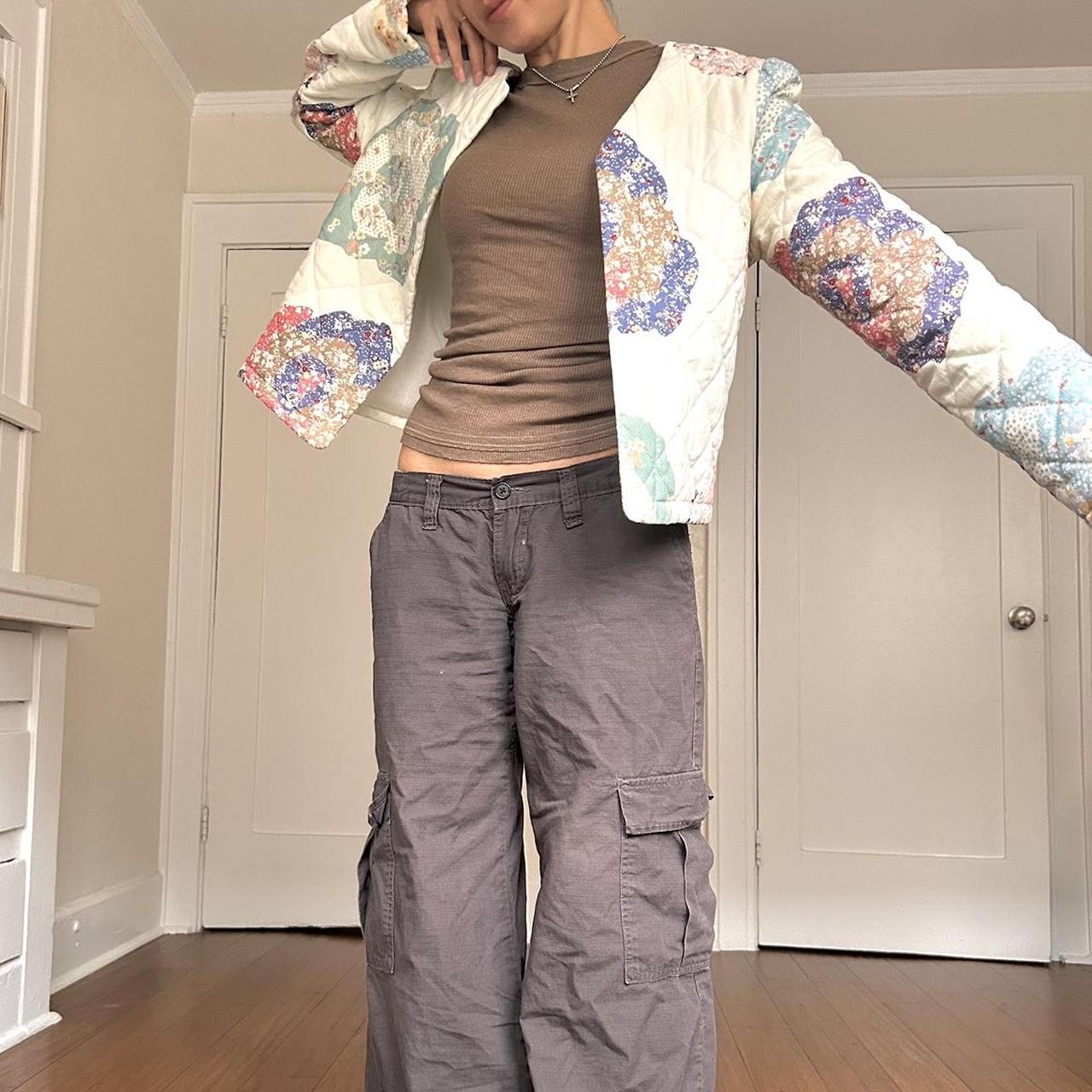 Women's Puffer Jacket - Brown/Multi - M – Patchwo… - image 1