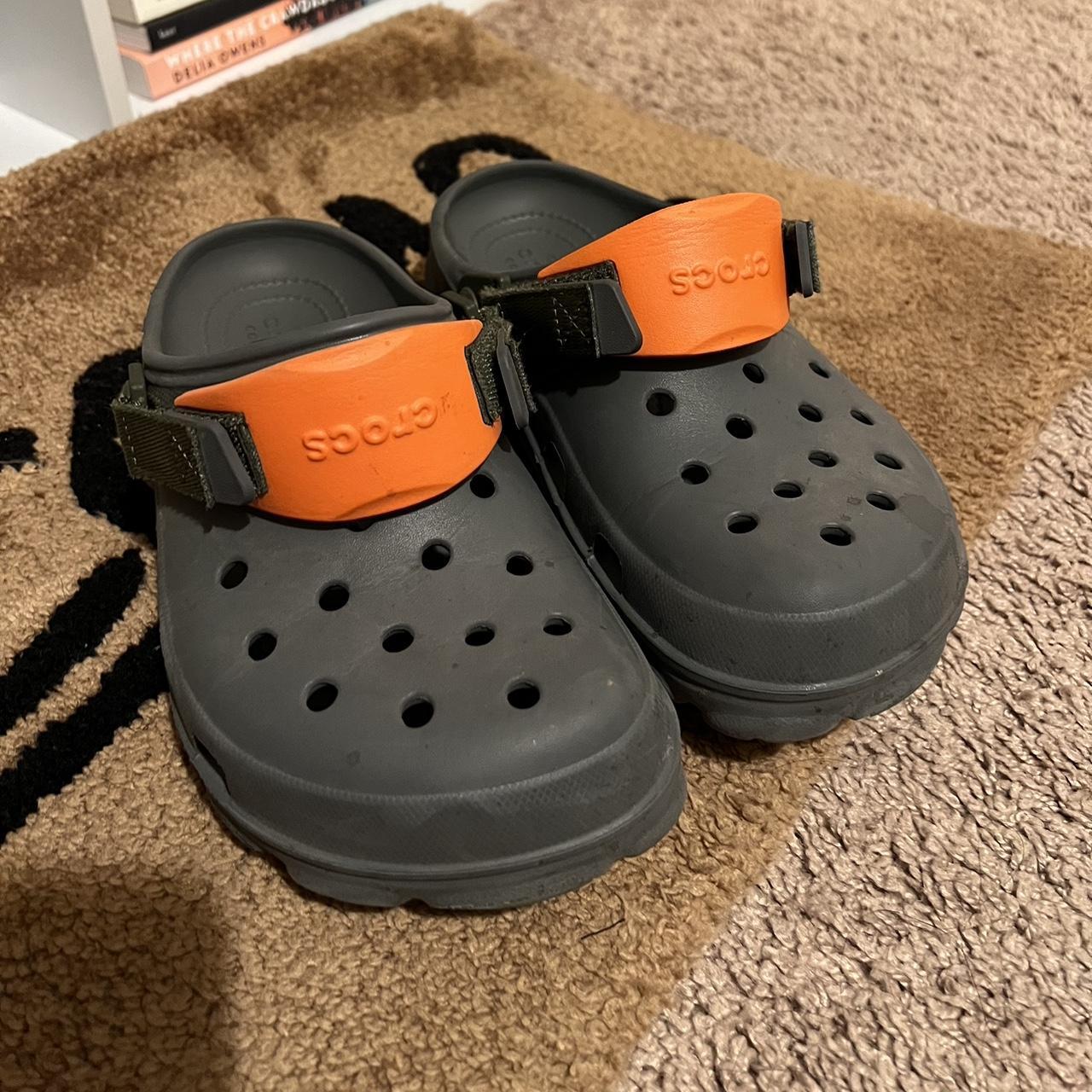 Crocs grey deals and orange