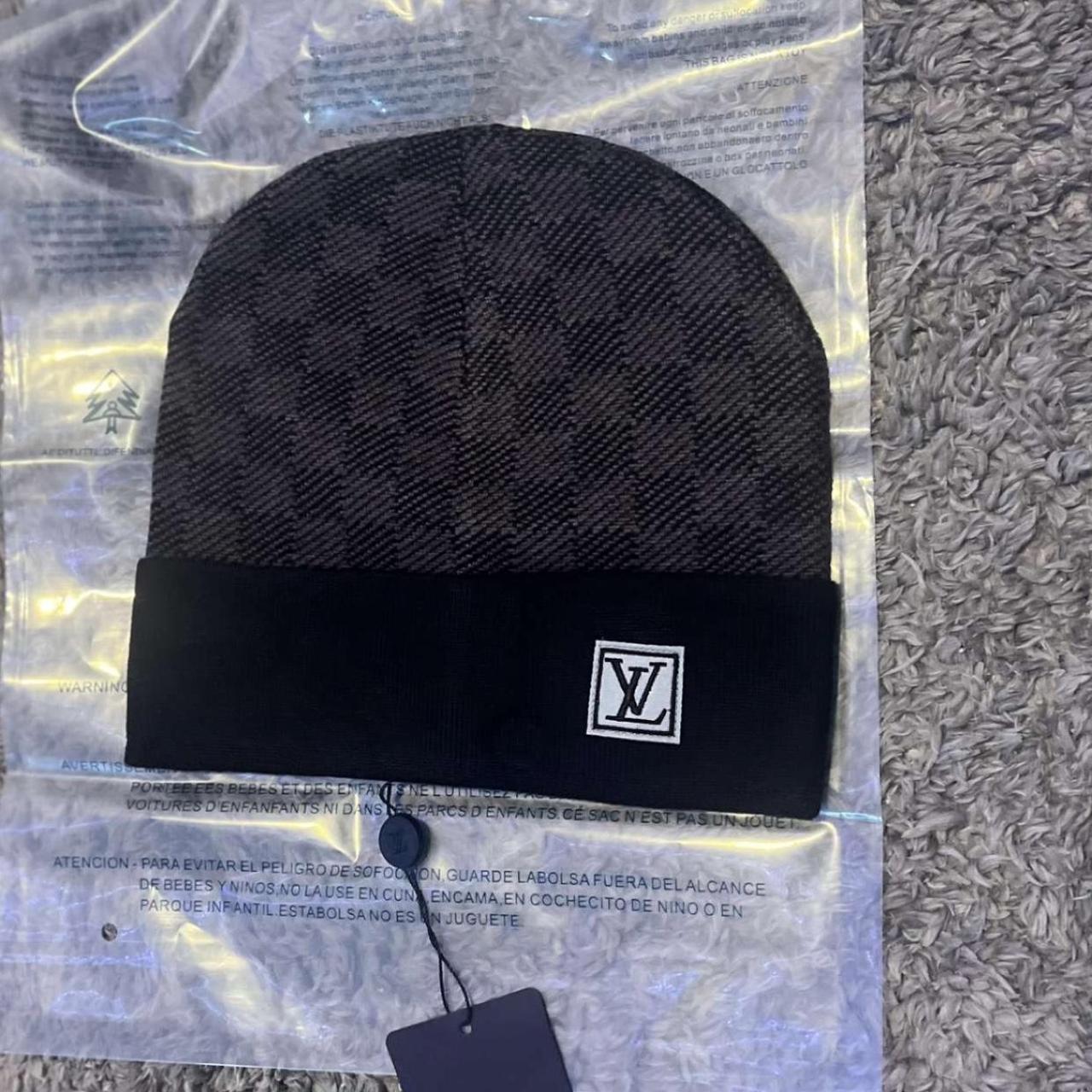 Brand new Black LV beanie Comes with bag and tag - Depop