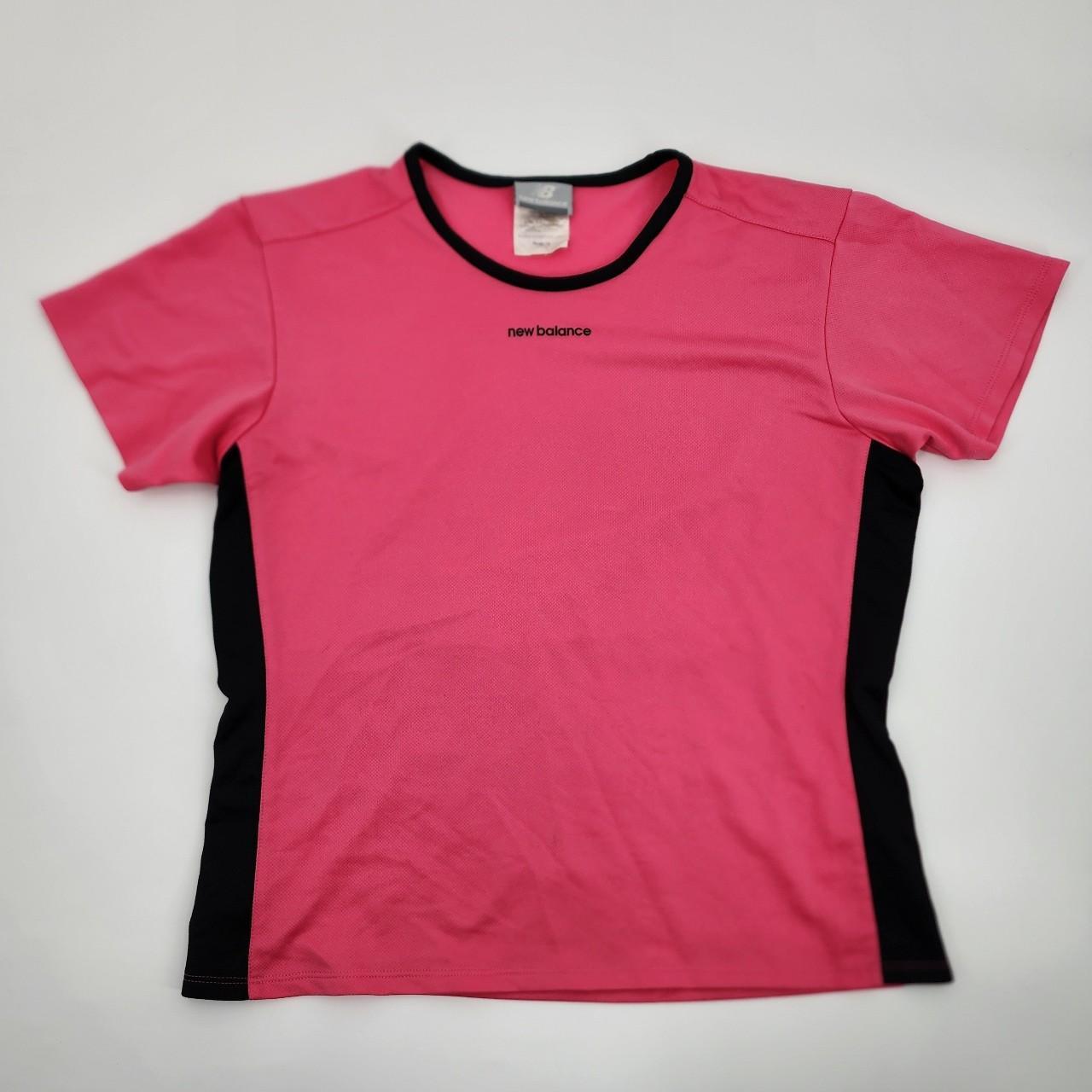New Balance Women's Black and Pink T-shirt