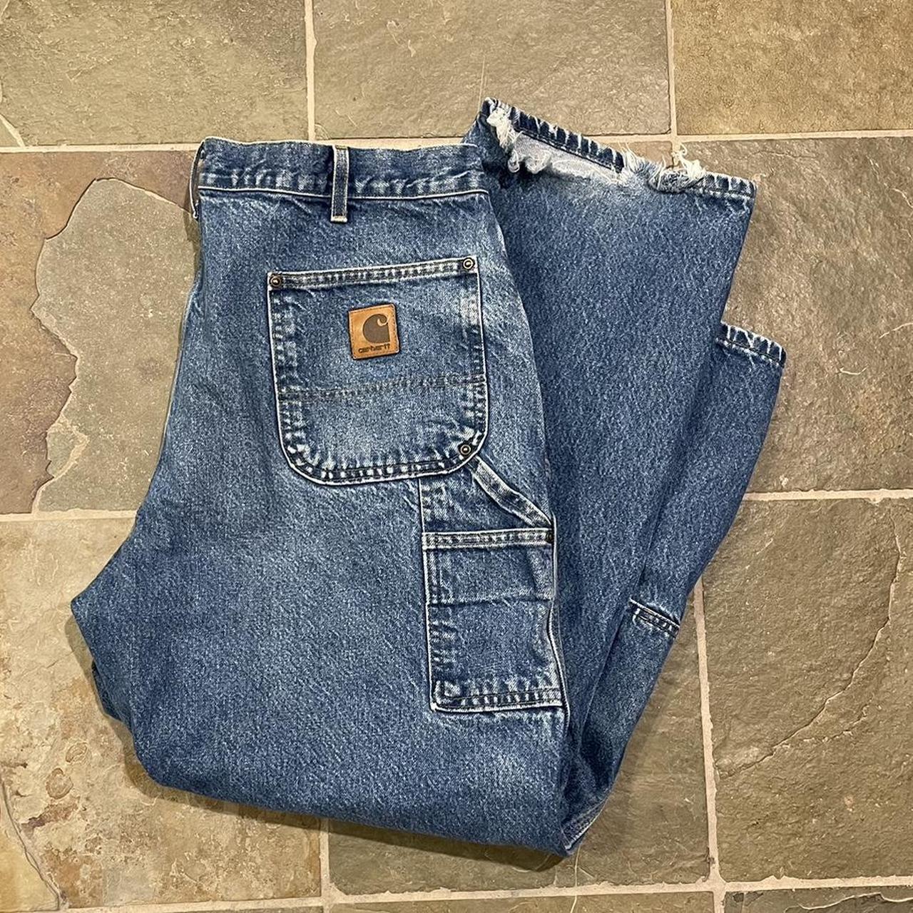 Carhartt double knee jeans 40x30 Flaws shown in... - Depop