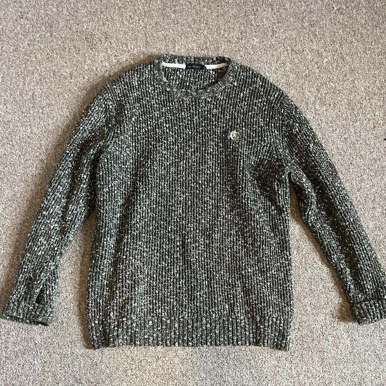 Knitted chunky knit Henri Lloyd vintage sweater... - Depop